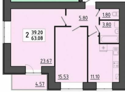 2-комнатная 63.08 м² в ЖК Квартал Энергия от 16 950 грн/м², Тернополь