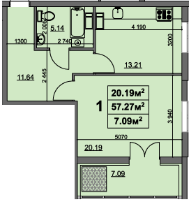 1-кімнатна 57.27 м² в ЖК на вул. Припортова (Героїв Сталінграду), 22/1 від 16 700 грн/м², Черкаси