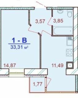 1-комнатная 33.31 м² в ЖК Европейский Двор от 12 500 грн/м², Чернигов