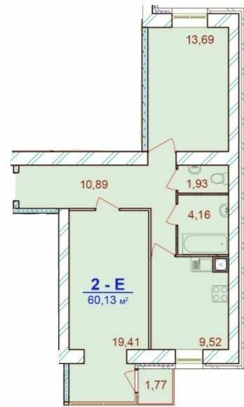 2-комнатная 60.13 м² в ЖК Европейский Двор от 15 300 грн/м², Чернигов