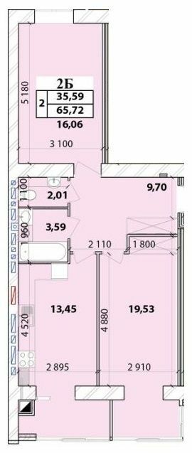 2-комнатная 65.72 м² в ЖК Масаны Лесной от 16 200 грн/м², Чернигов