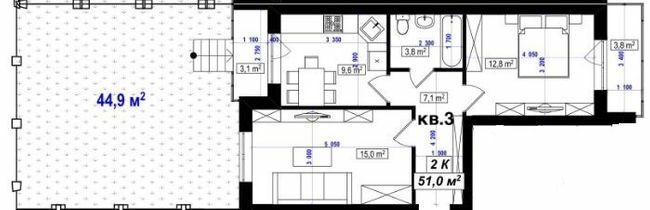 2-комнатная 51 м² в ЖК Амстердам от 15 350 грн/м², с. Белогородка