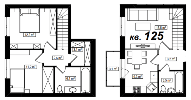 Двухуровневая 67.6 м² в ЖК Амстердам от 18 500 грн/м², с. Белогородка