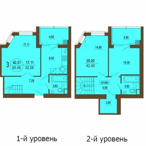 Двухуровневая 84.46 м² в ЖК София Клубный от 30 000 грн/м², с. Софиевская Борщаговка