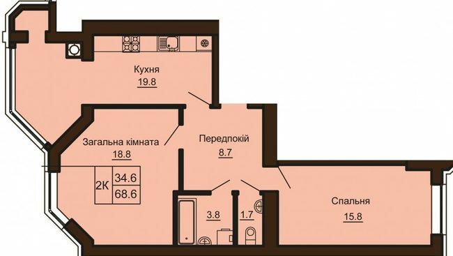 2-комнатная 68.6 м² в ЖК София Клубный от 26 000 грн/м², с. Софиевская Борщаговка