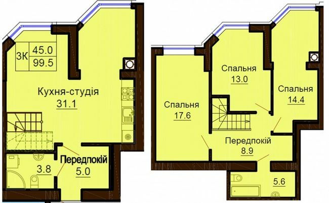 Двухуровневая 99.5 м² в ЖК София Клубный от 30 000 грн/м², с. Софиевская Борщаговка