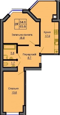 2-кімнатна 65.8 м² в ЖК Софія Резіденс від 35 000 грн/м², с. Софіївська Борщагівка