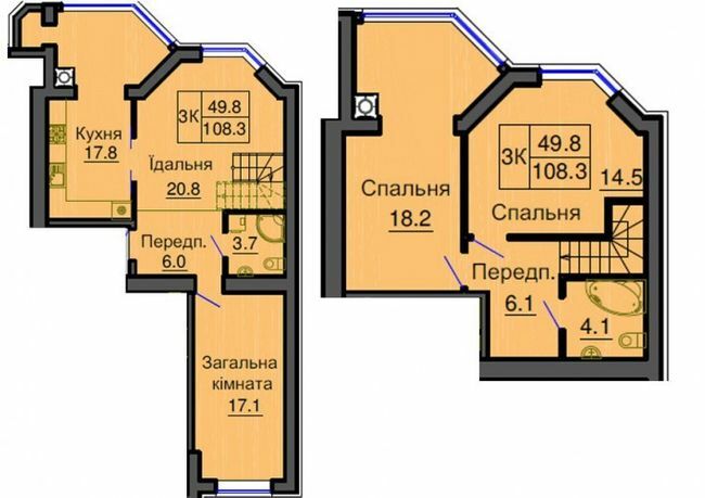 Дворівнева 108.3 м² в ЖК Софія Резіденс від 29 000 грн/м², с. Софіївська Борщагівка