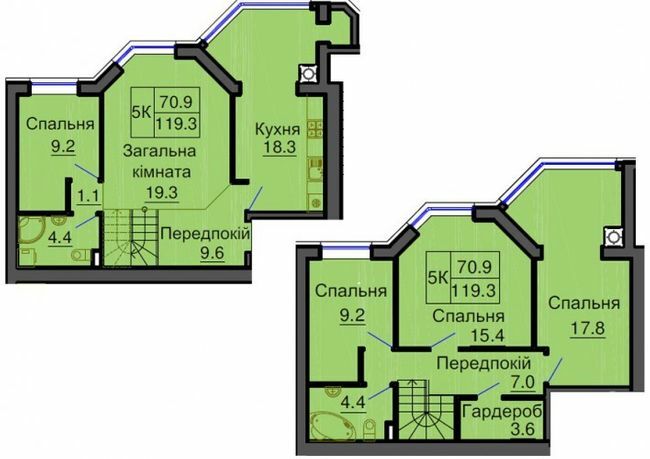 Двухуровневая 119.3 м² в ЖК София Резиденс от 32 000 грн/м², с. Софиевская Борщаговка