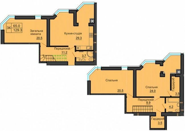 Двухуровневая 129.3 м² в ЖК София Резиденс от 29 000 грн/м², с. Софиевская Борщаговка