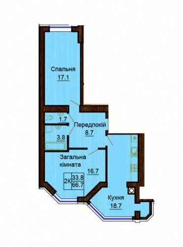 2-кімнатна 66.7 м² в ЖК Софія Сіті від 22 500 грн/м², с. Софіївська Борщагівка