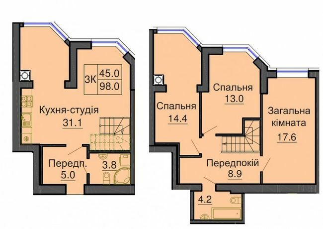 Двухуровневая 98 м² в ЖК София Сити от 32 000 грн/м², с. Софиевская Борщаговка