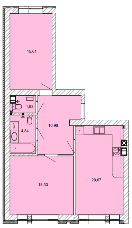 2-комнатная 72.34 м² в ЖК Найкращий квартал от 27 400 грн/м², г. Ирпень