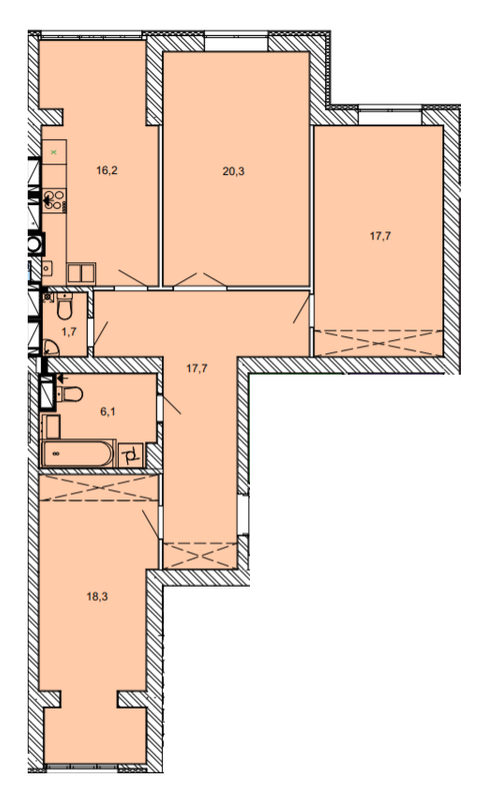 3-комнатная 98 м² в ЖК Найкращий квартал от 27 000 грн/м², г. Ирпень