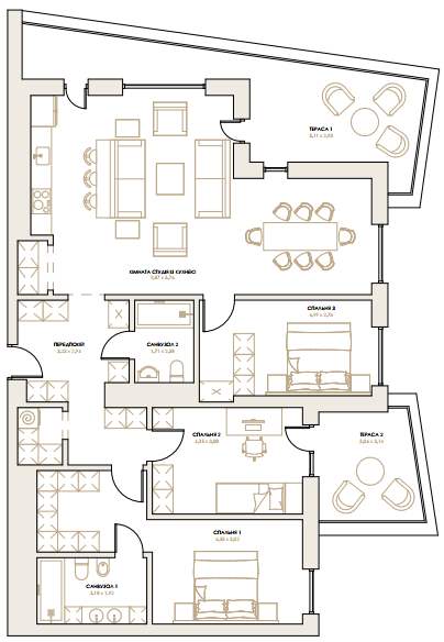 3-комнатная 130.54 м² в ЖК Artynov Hall от 43 250 грн/м², Винница