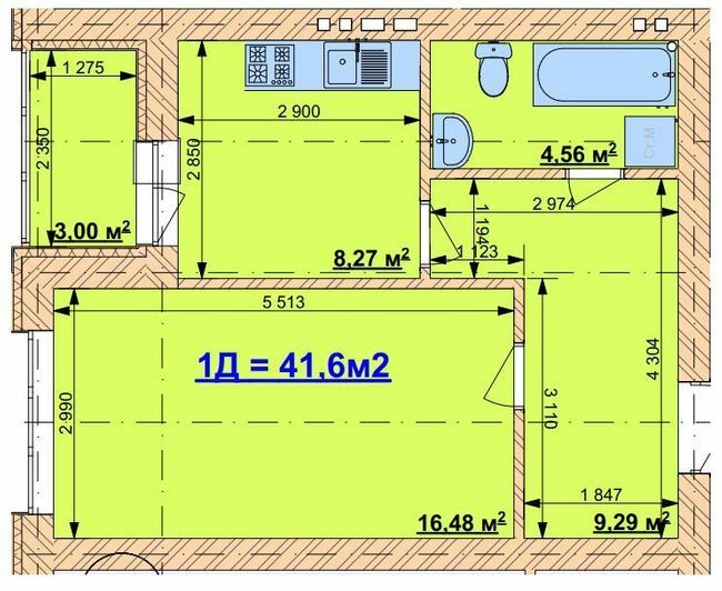 1-кімнатна 41.6 м² в ЖК Grand Comfort від 13 800 грн/м², с. Михайлівка-Рубежівка