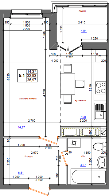 1-комнатная 36.97 м² в ЖК на ул. Петлюри, 28 от 21 500 грн/м², г. Бровары