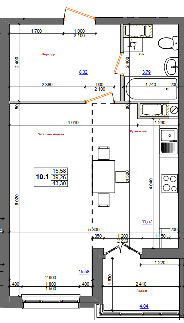 1-комнатная 49.3 м² в ЖК на ул. Петлюри, 28 от 21 500 грн/м², г. Бровары