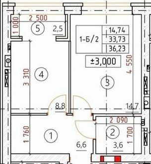 1-кімнатна 36.23 м² в ЖК Новатор від 20 000 грн/м², м. Ірпінь