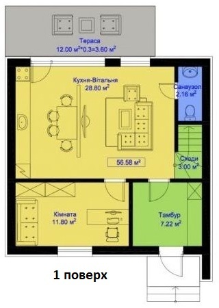 Таунхаус 105.29 м² в Таунхаус Lermontov от застройщика, г. Ирпень