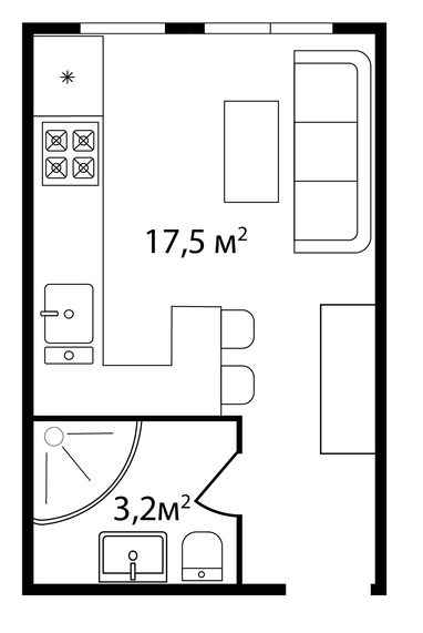 Студія 21 м² в ЖК Grand Hills від 29 200 грн/м², Ужгород