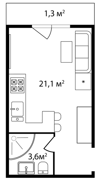 Студия 26 м² в ЖК Grand Hills от 29 200 грн/м², Ужгород