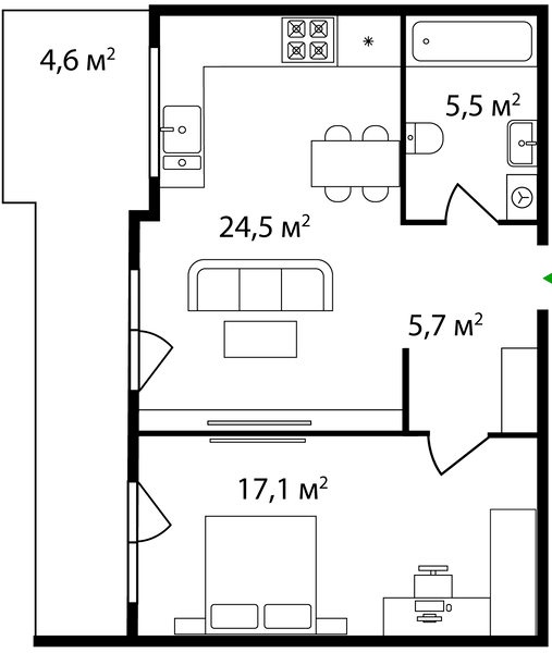 2-комнатная 57 м² в ЖК Grand Hills от 21 950 грн/м², Ужгород