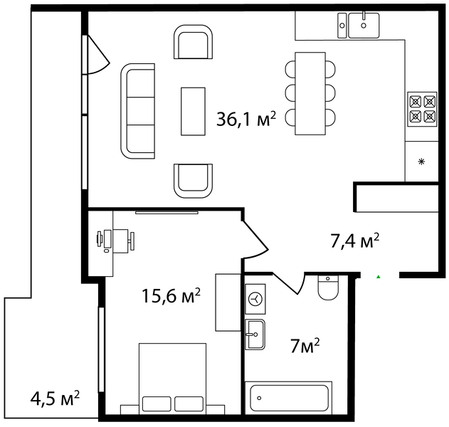 2-кімнатна 70 м² в ЖК Grand Hills від 22 500 грн/м², Ужгород