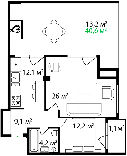 2-кімнатна 78 м² в ЖК Grand Hills від 22 500 грн/м², Ужгород