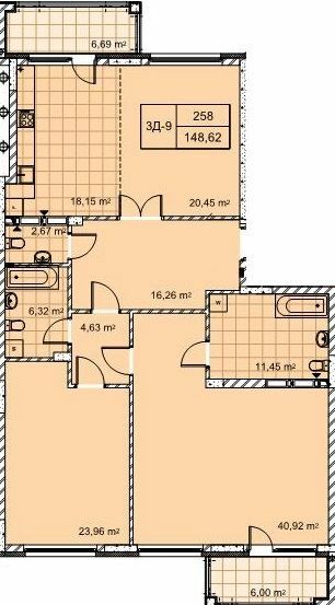 3-кімнатна 148.62 м² в ЖК 52 Перлина (Pechersk Plaza) від 74 400 грн/м², Київ