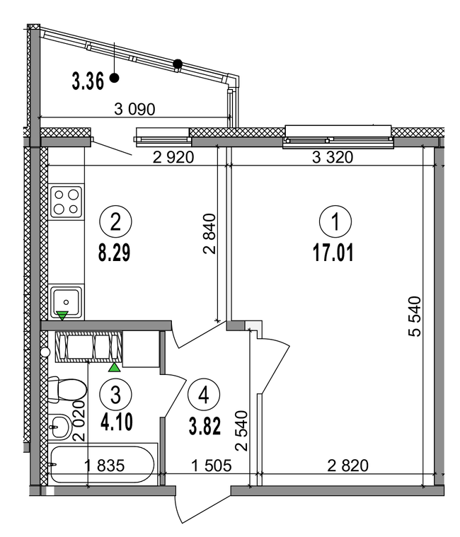 1-кімнатна 35.91 м² в ЖК LaLaLand від 29 500 грн/м², Київ