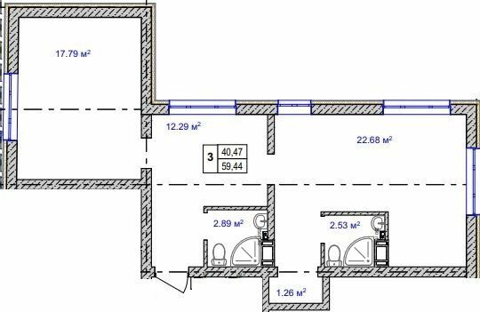 2-комнатная 59.44 м² в ЖК MANCHESTER PARK от 21 200 грн/м², Киев