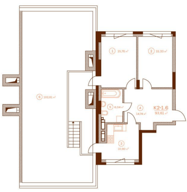 2-кімнатна 93.61 м² в ЖК Stanford від 49 000 грн/м², Київ