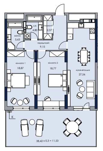 2-кімнатна 99.73 м² в ЖК Новий Автограф від 38 400 грн/м², Київ