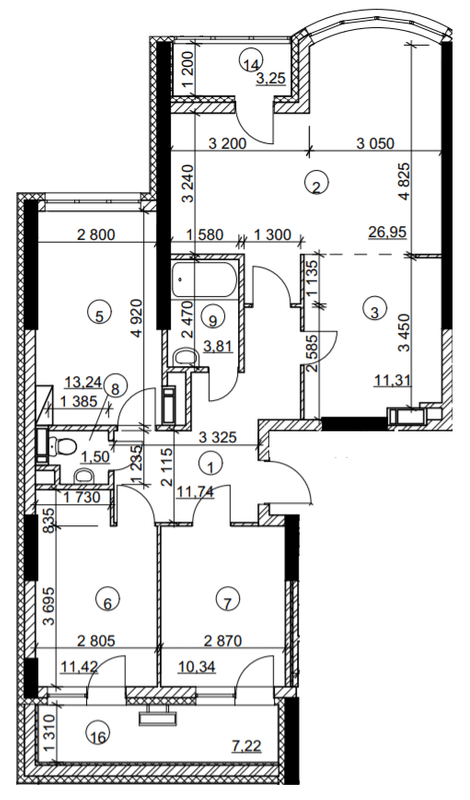 4-кімнатна 94.11 м² в БФК Курнатовського від 29 148 грн/м², Київ