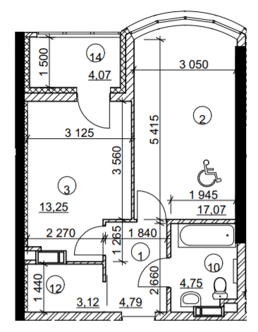 1-кімнатна 45.01 м² в БФК Курнатовського від 28 111 грн/м², Київ