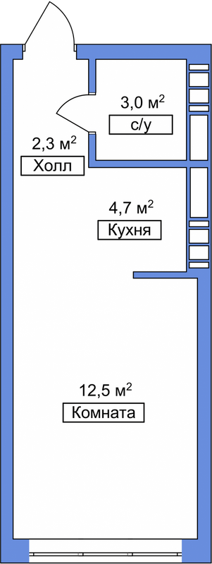 Смарт 23 м² в Апарт-комплекс Smart Oseli от 20 000 грн/м², г. Вишневое