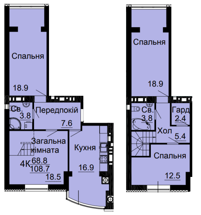 Двухуровневая 108.7 м² в ЖК Bavaria City от 22 000 грн/м², с. Крюковщина