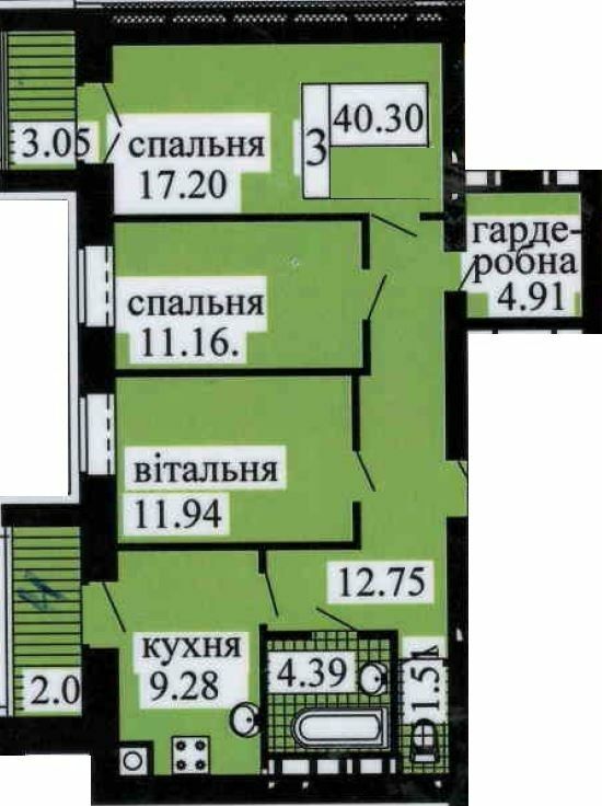 3-кімнатна 80.2 м² в ЖК Містечко від 18 500 грн/м², с. Софіївська Борщагівка