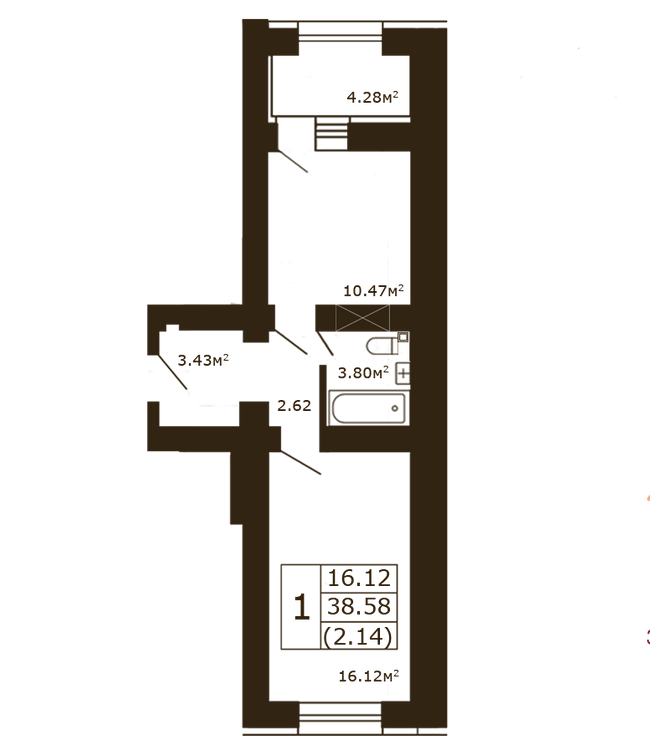 1-комнатная 38.58 м² в ЖК Чайка от 18 750 грн/м², с. Чайки