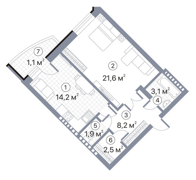 1-комнатная 52.6 м² в ЖК Киевский Шлях от 18 200 грн/м², г. Борисполь