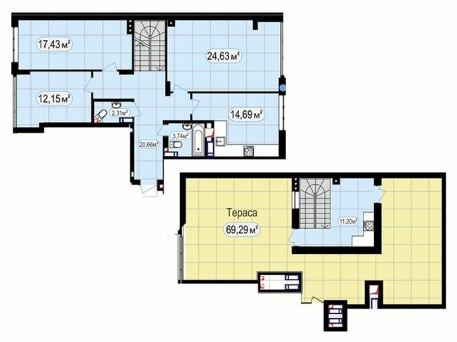 Двухуровневая 127.5 м² в ЖК 7'я от 19 100 грн/м², с. Счастливое