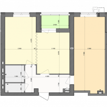 2-комнатная 61.4 м² в ЖК Столичный от 23 000 грн/м², г. Васильков