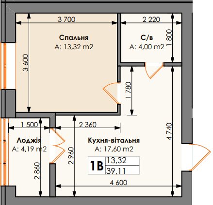 1-кімнатна 39.11 м² в ЖК Бургундія від 24 650 грн/м², м. Ірпінь