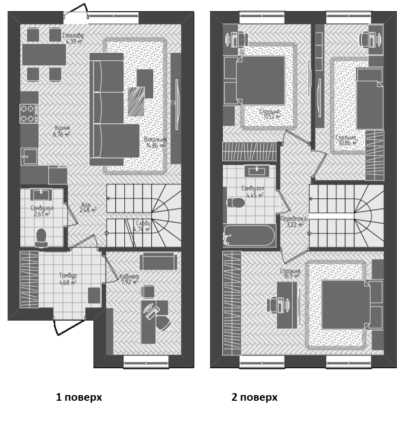 Таунхаус 95.4 м² в Таунхаусы Р8 townhouse от 19 811 грн/м², г. Буча