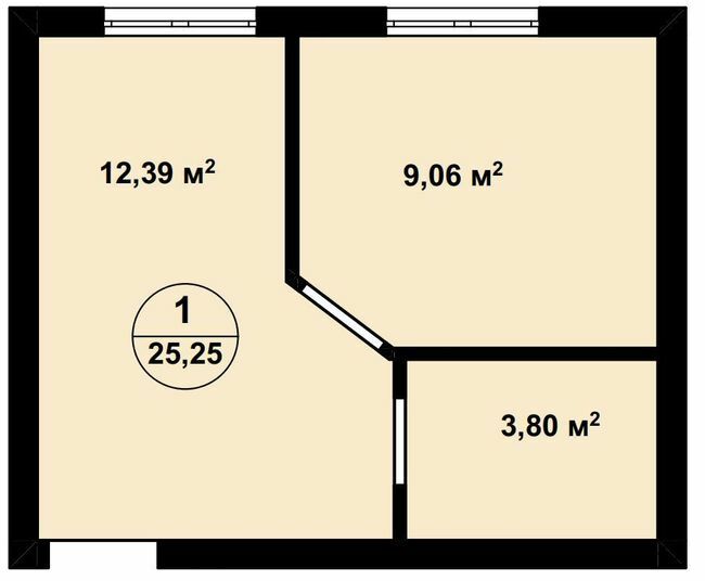 1-кімнатна 25.25 м² в ЖК Aura Center від 25 250 грн/м², с. Крюківщина