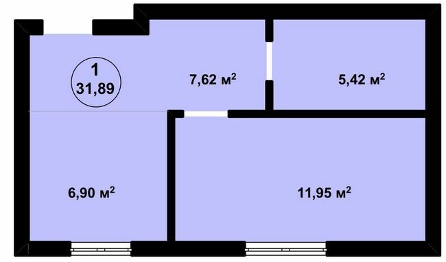 1-кімнатна 31.89 м² в ЖК Aura Center від 22 600 грн/м², с. Крюківщина