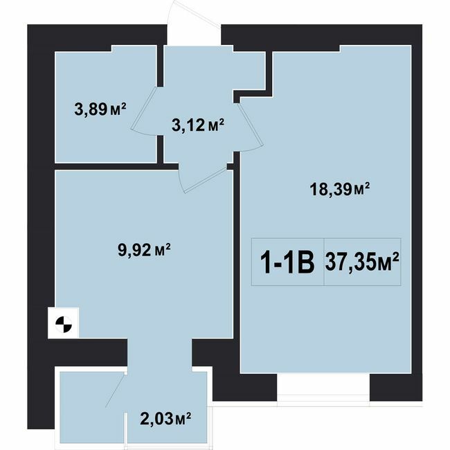 1-кімнатна 37.35 м² в ЖК Покровський від 20 950 грн/м², смт Гостомель