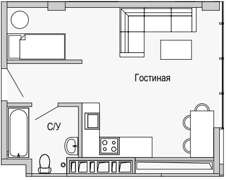 1-кімнатна 38.43 м² в Апарт-комплекс Port City від 36 200 грн/м², Дніпро