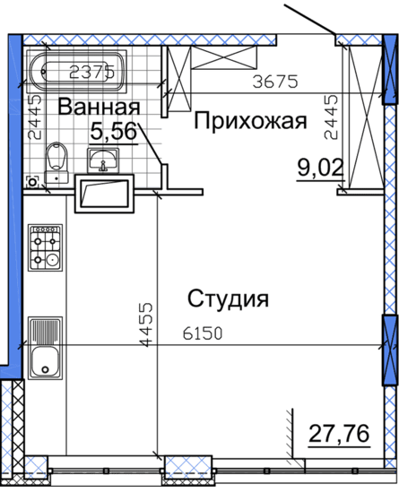 Студия 43.12 м² в ЖК Nebo от 40 200 грн/м², Днепр